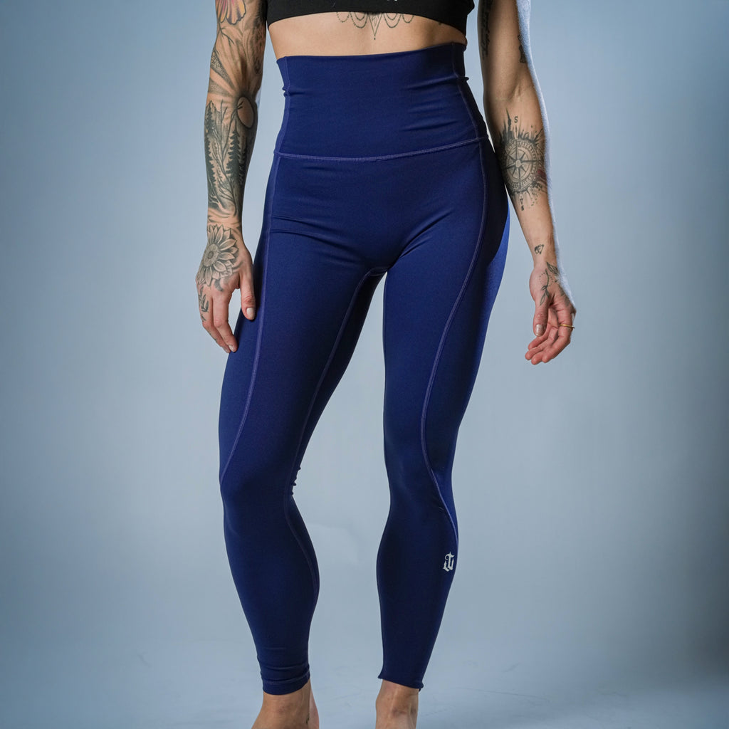 Tribe Women's Navy High Waisted Leggings - War Tribe