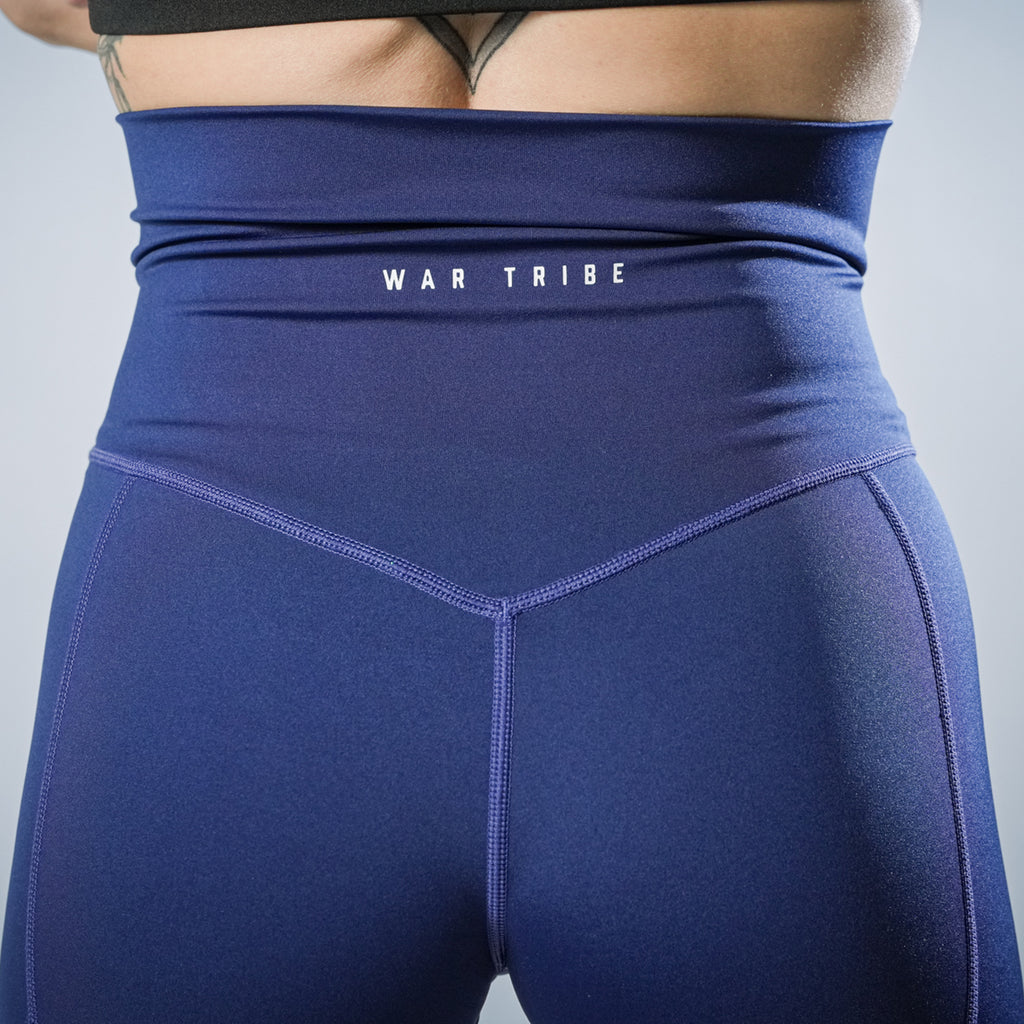 Tribe Women's Navy High Waisted Leggings - War Tribe
