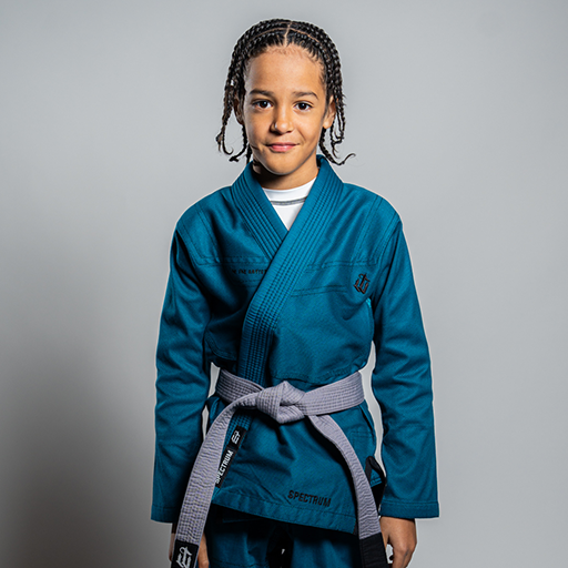 brazilian jiu jitsu gear Kid's Spectrum Dark Turquoise Jiu Jitsu Gi - C3